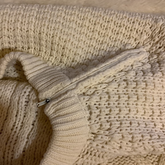 Vintage crew neck ivory cream cable knit tunic sweater pullover M L - Picture 12 of 12